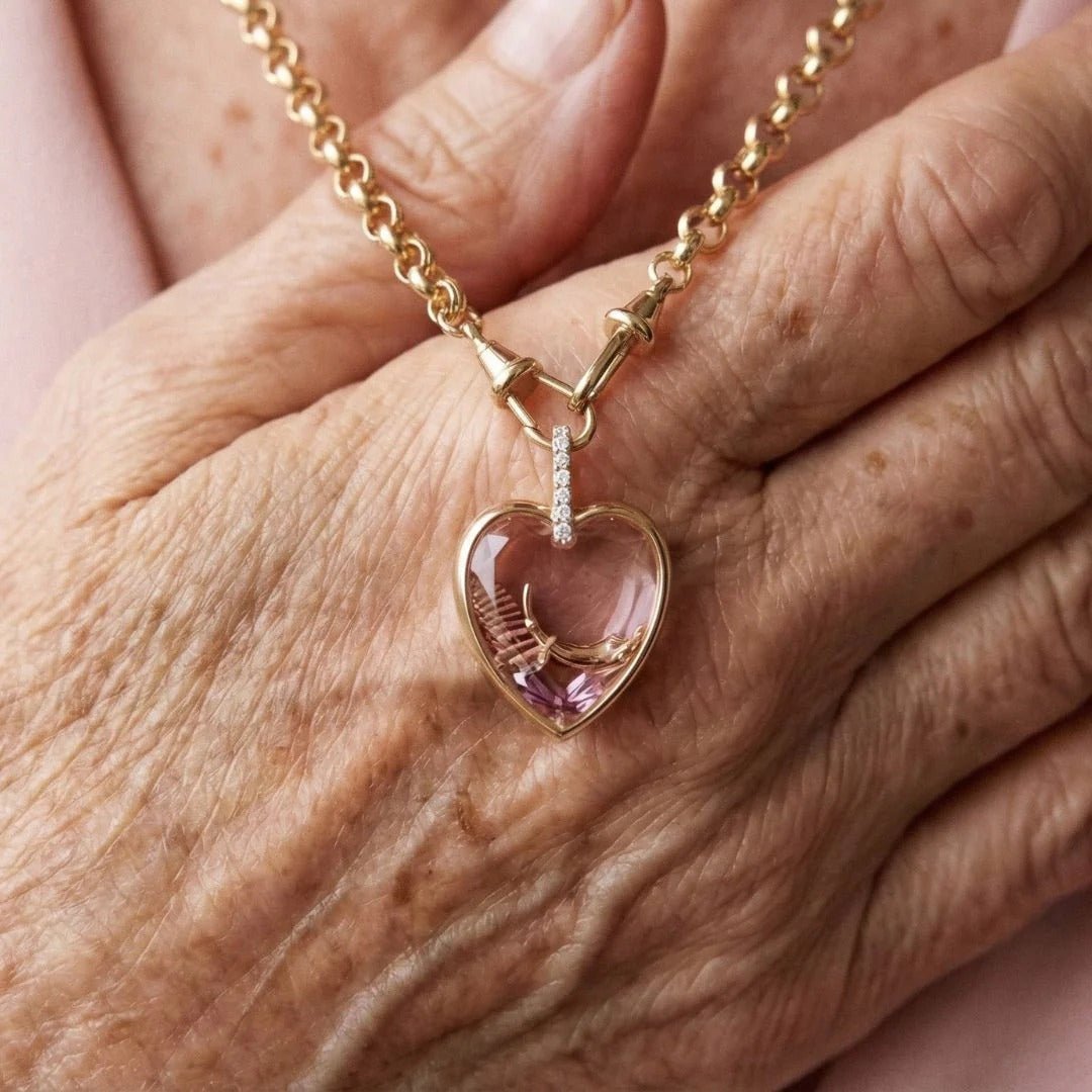 Heart Crystal Locket Necklace - Goldstate