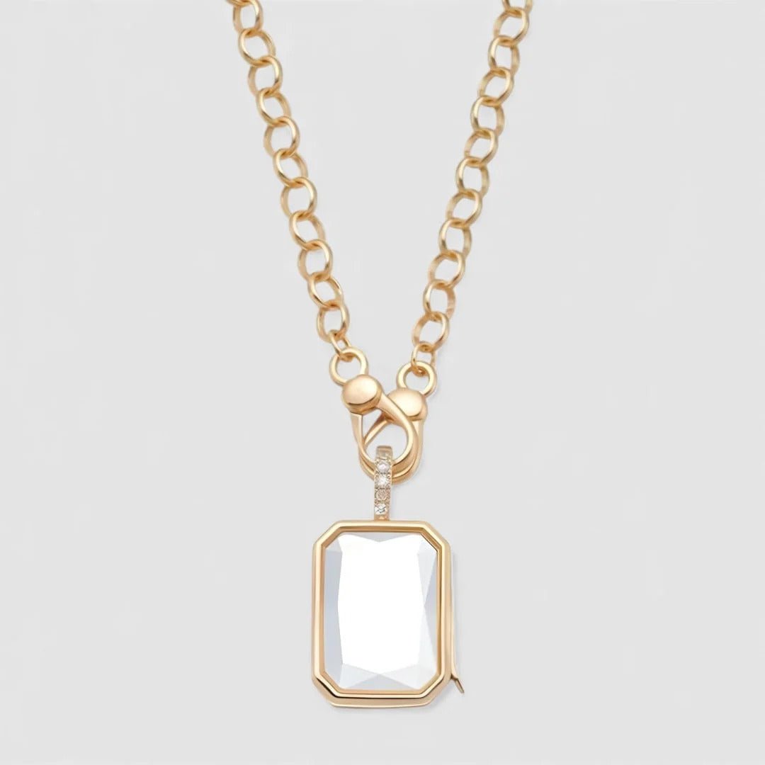 Octa Crystal Locket Necklace - Goldstate