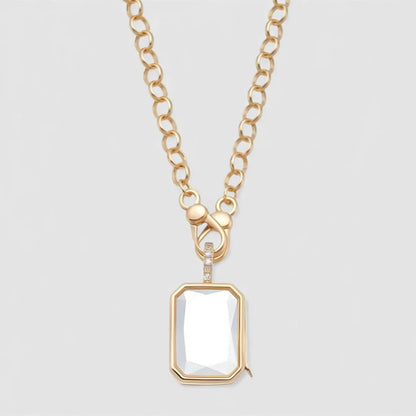 Octa Crystal Locket Necklace - Goldstate