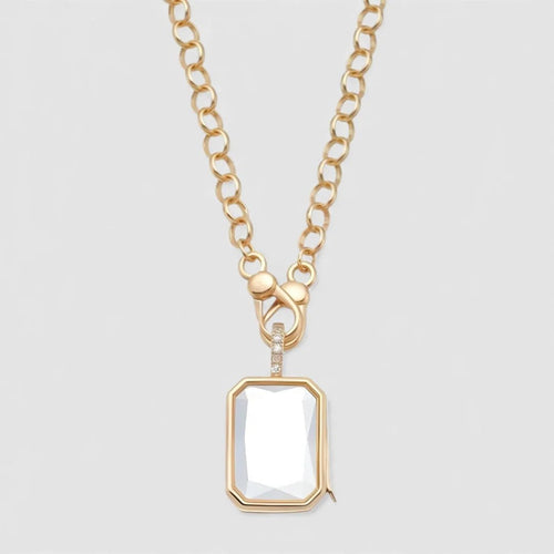Octa Crystal Locket Necklace - Goldstate