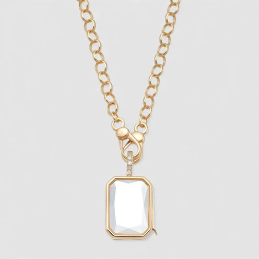 Octa Crystal Locket Necklace - Goldstate