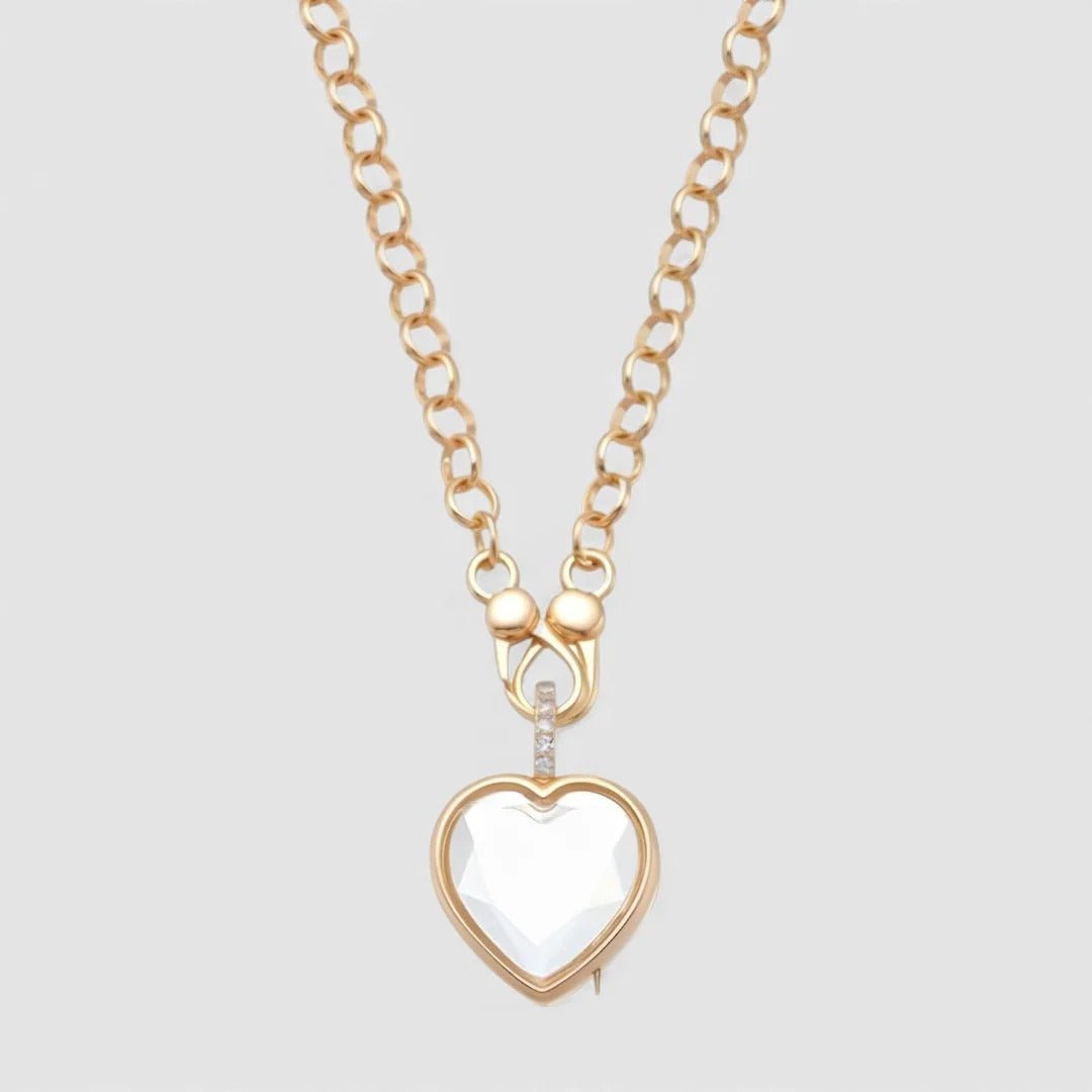 Heart Crystal Locket Necklace - Goldstate
