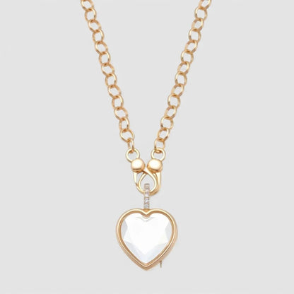 Heart Crystal Locket Necklace - Goldstate