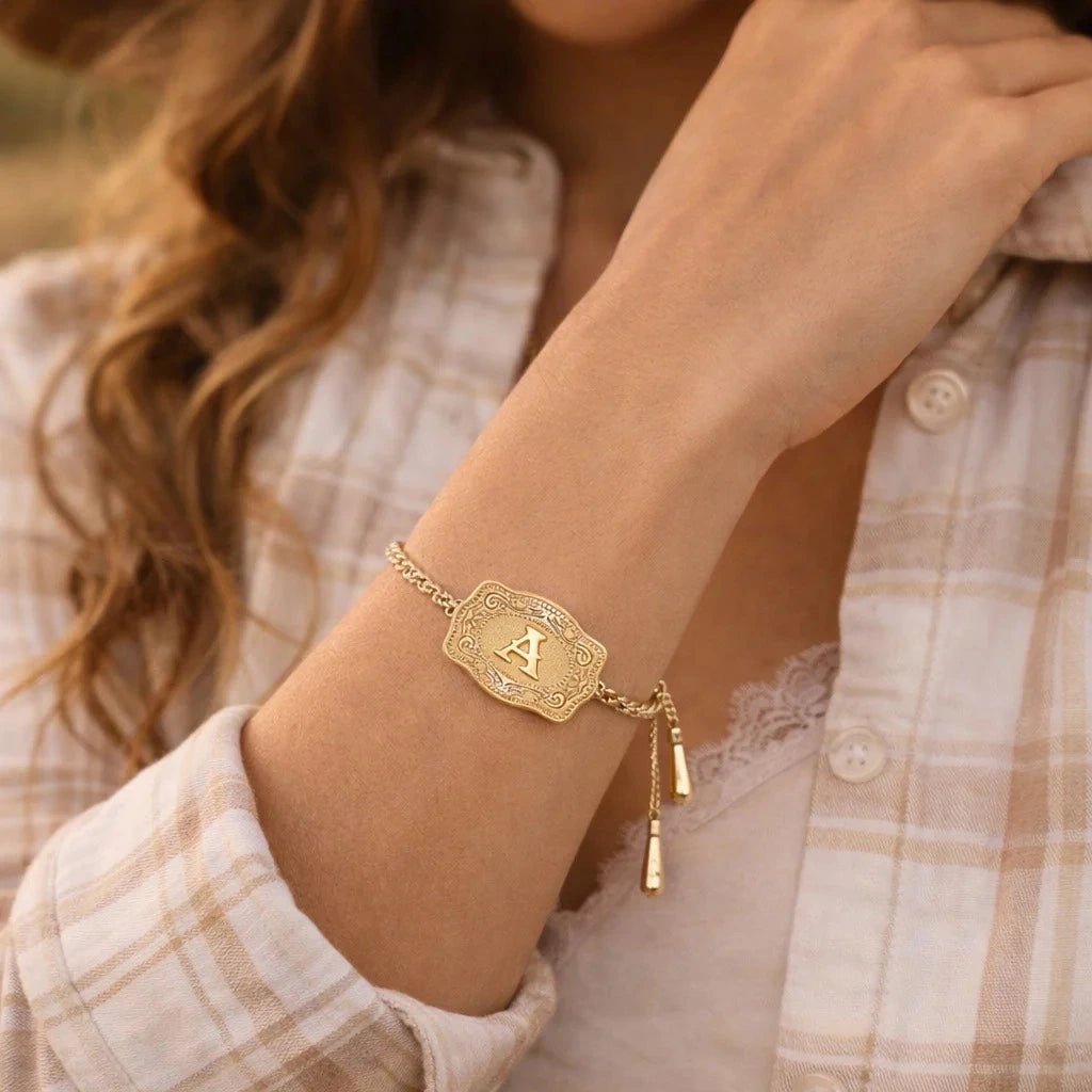 Western Bracelet + Initial - Goldstate