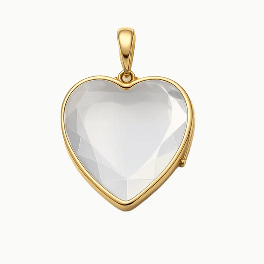 Heart Crystal Locket Necklace - Goldstate