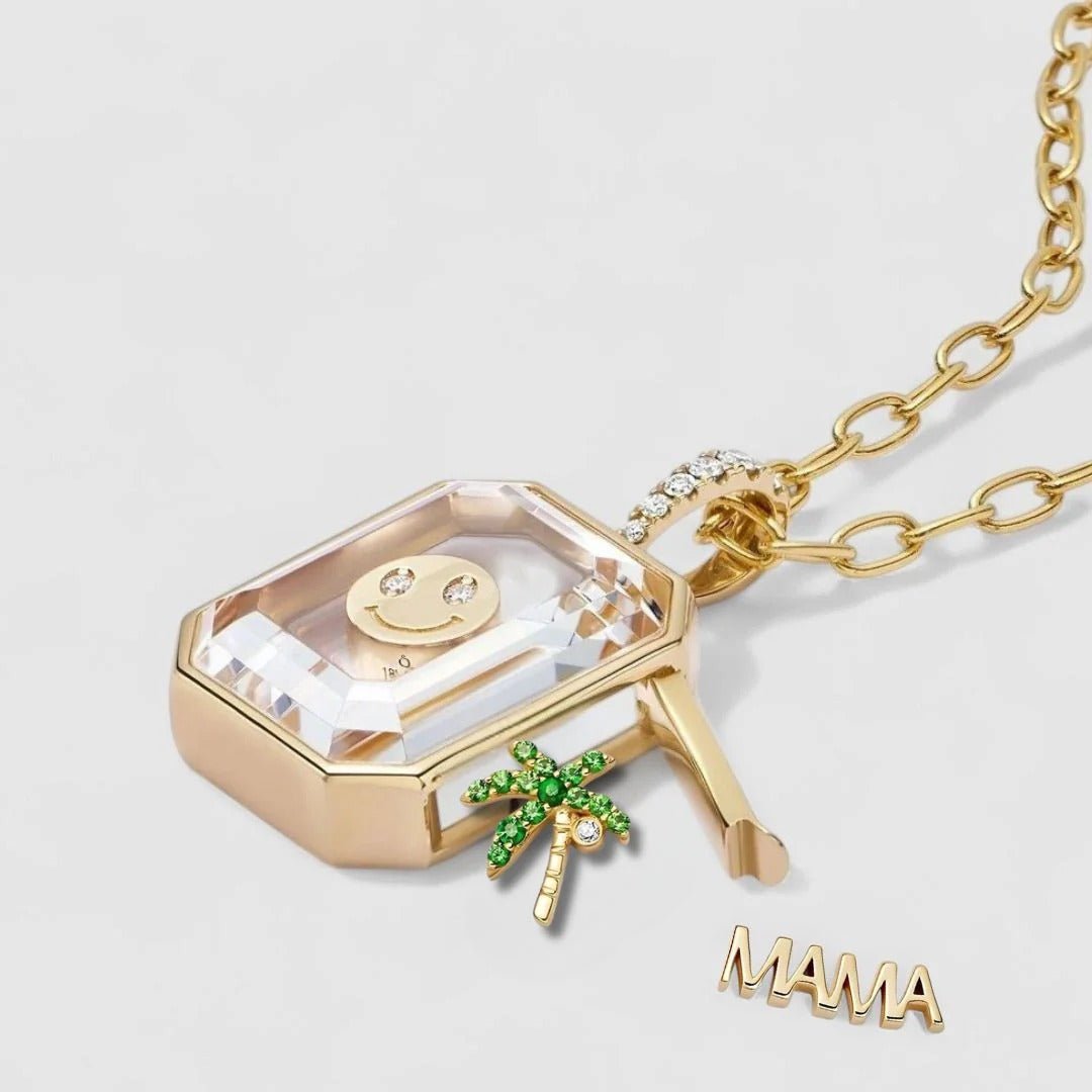 Octa Crystal Locket Necklace - Goldstate